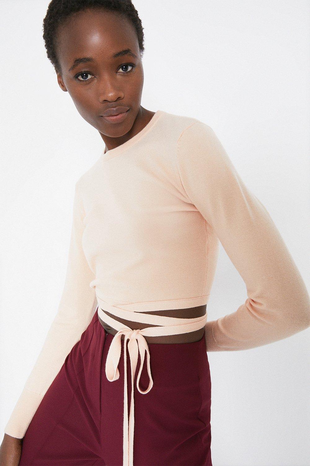 pink wrap jumper