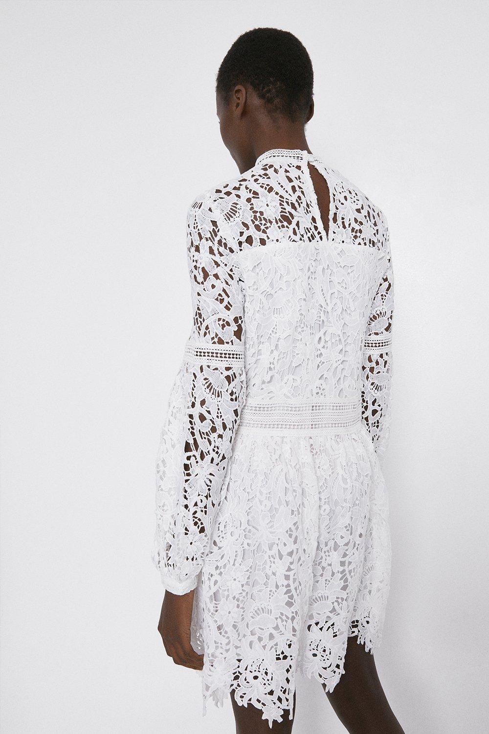 white lace swing dress