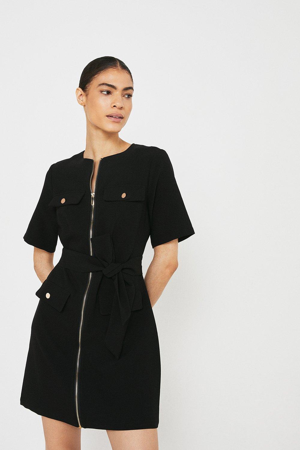 warehouse black shift dress