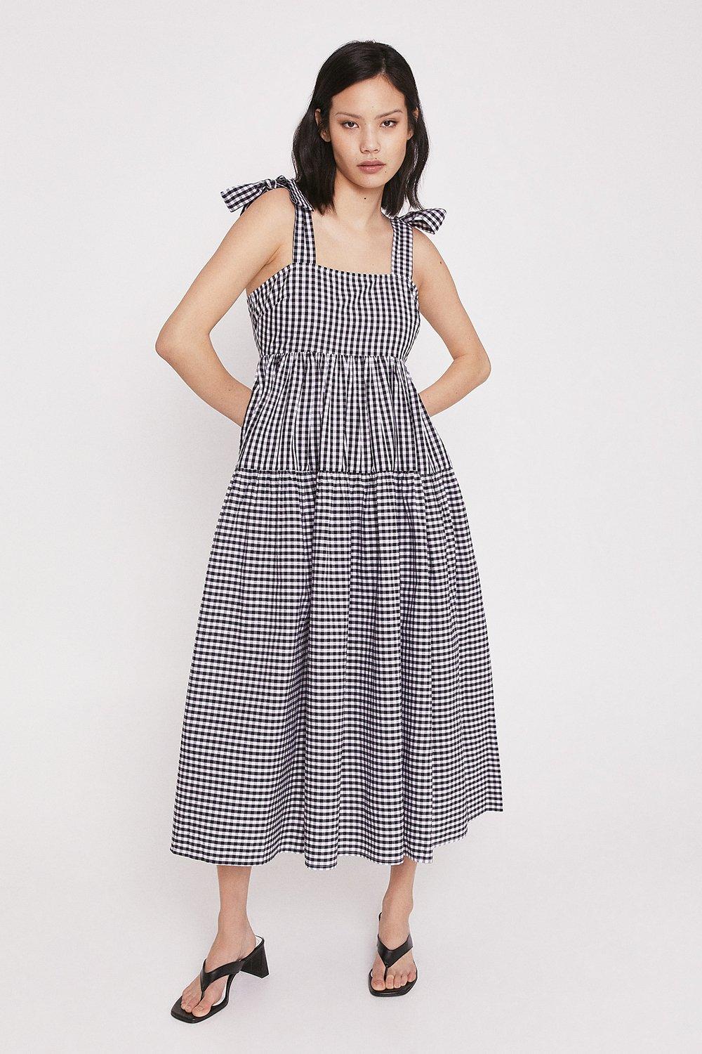 Gingham Midi Dress | Warehouse