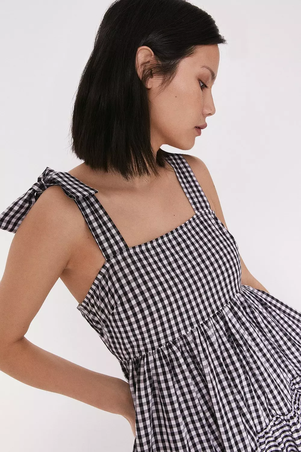 black gingham dress