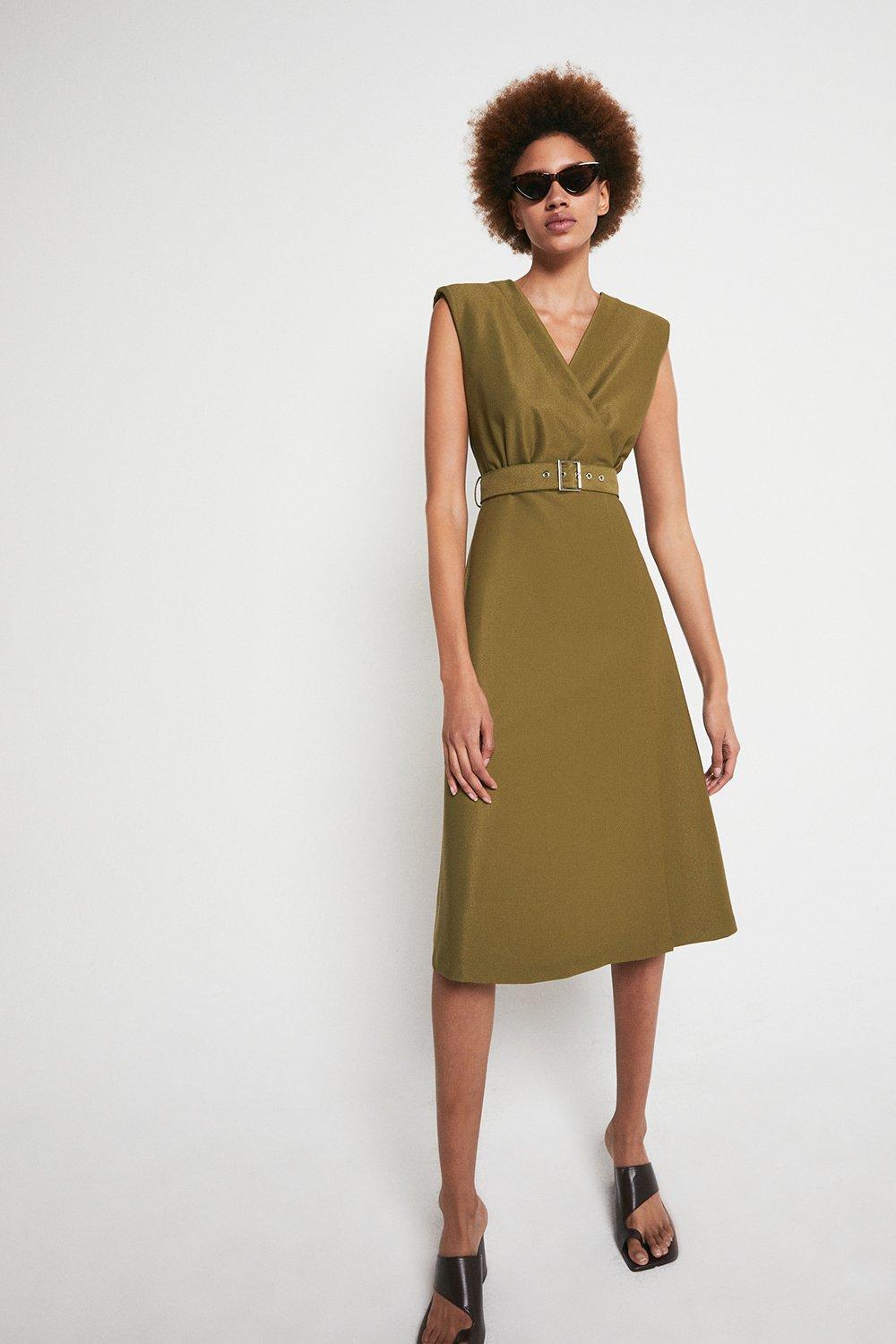 warehouse wrap front shift dress Cinosural International School