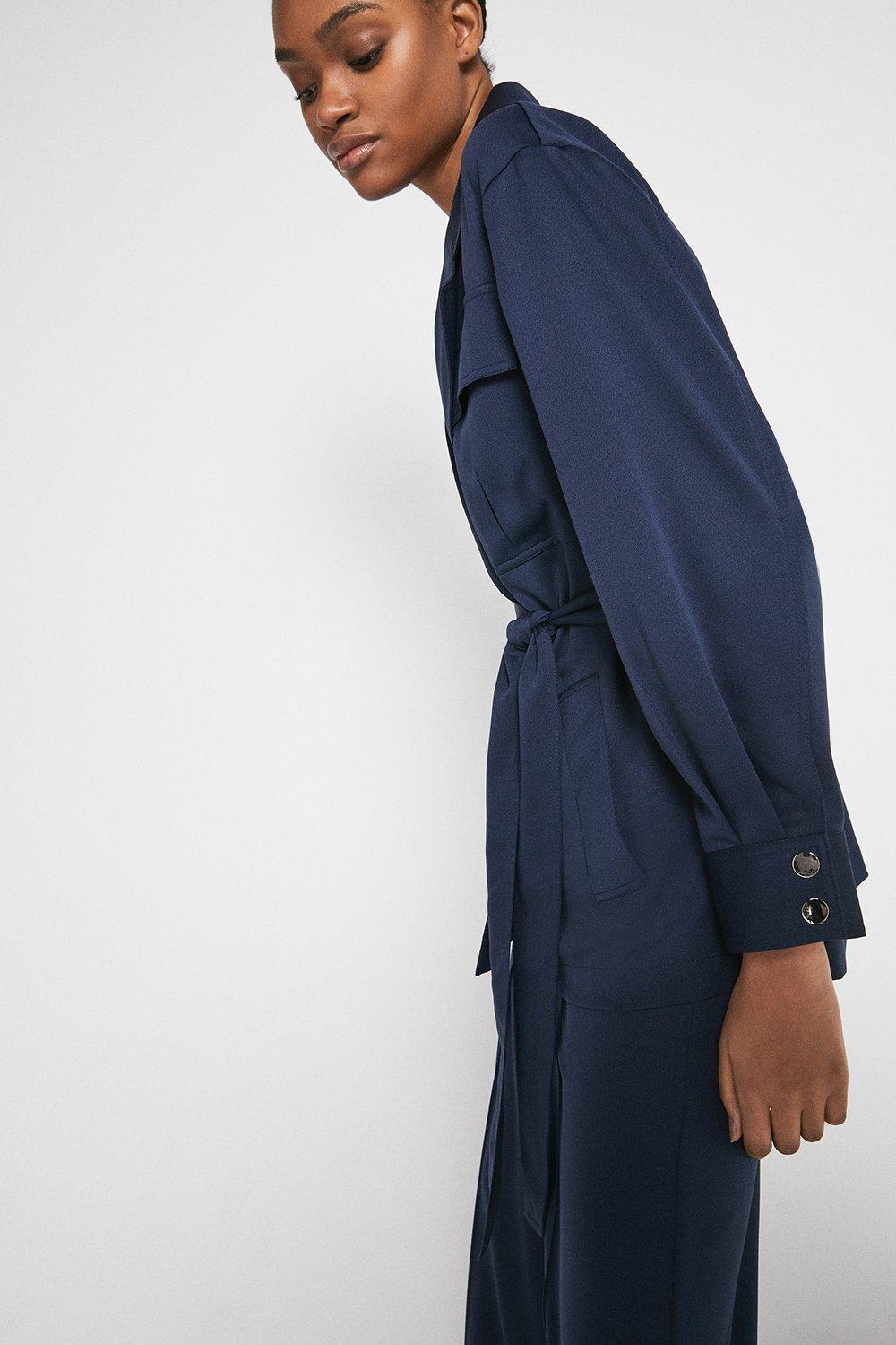 navy blue duster coat