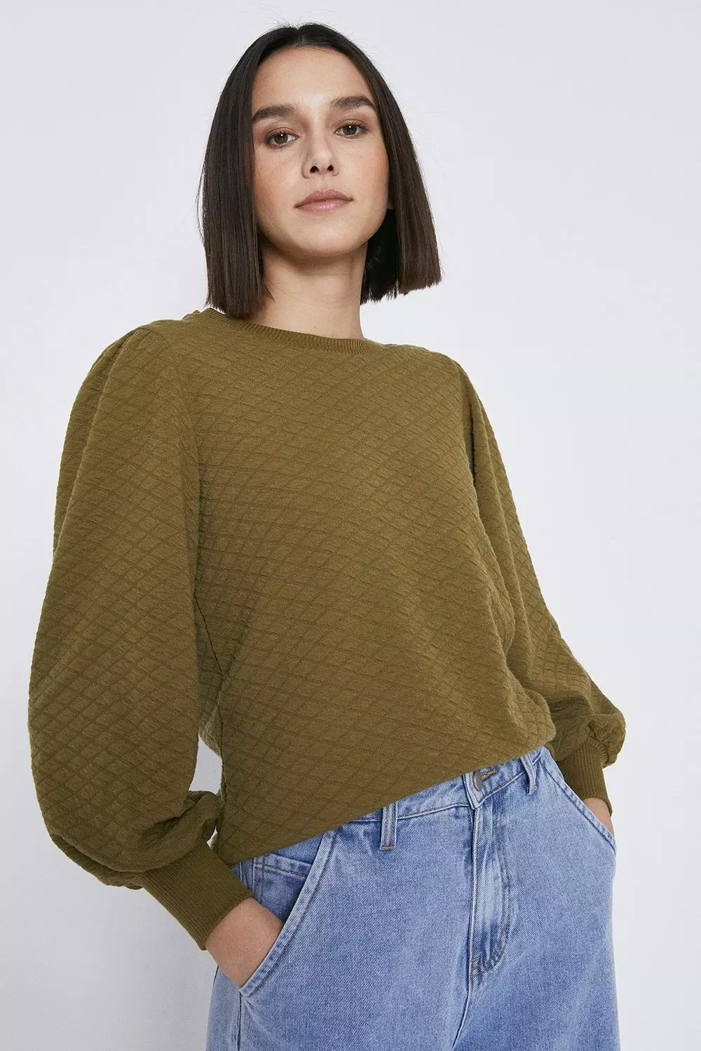 Quilted Puff Sleeve Sweat