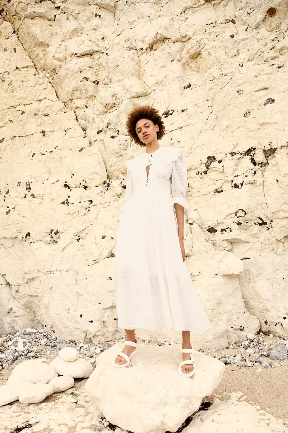 Maxi Dress In Broderie | Warehouse