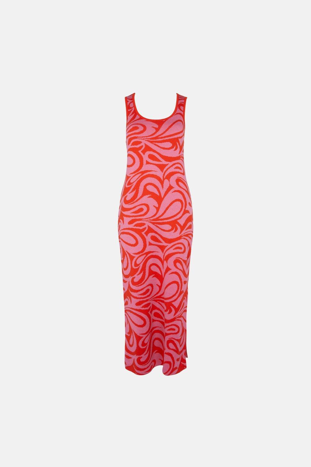 swirl jacquard knit dress warehouse