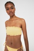 Yellow Gingham Bandeau Bikini Top