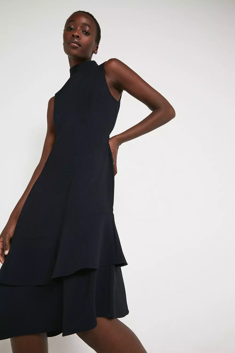 Ruffle Midi Dress | Warehouse