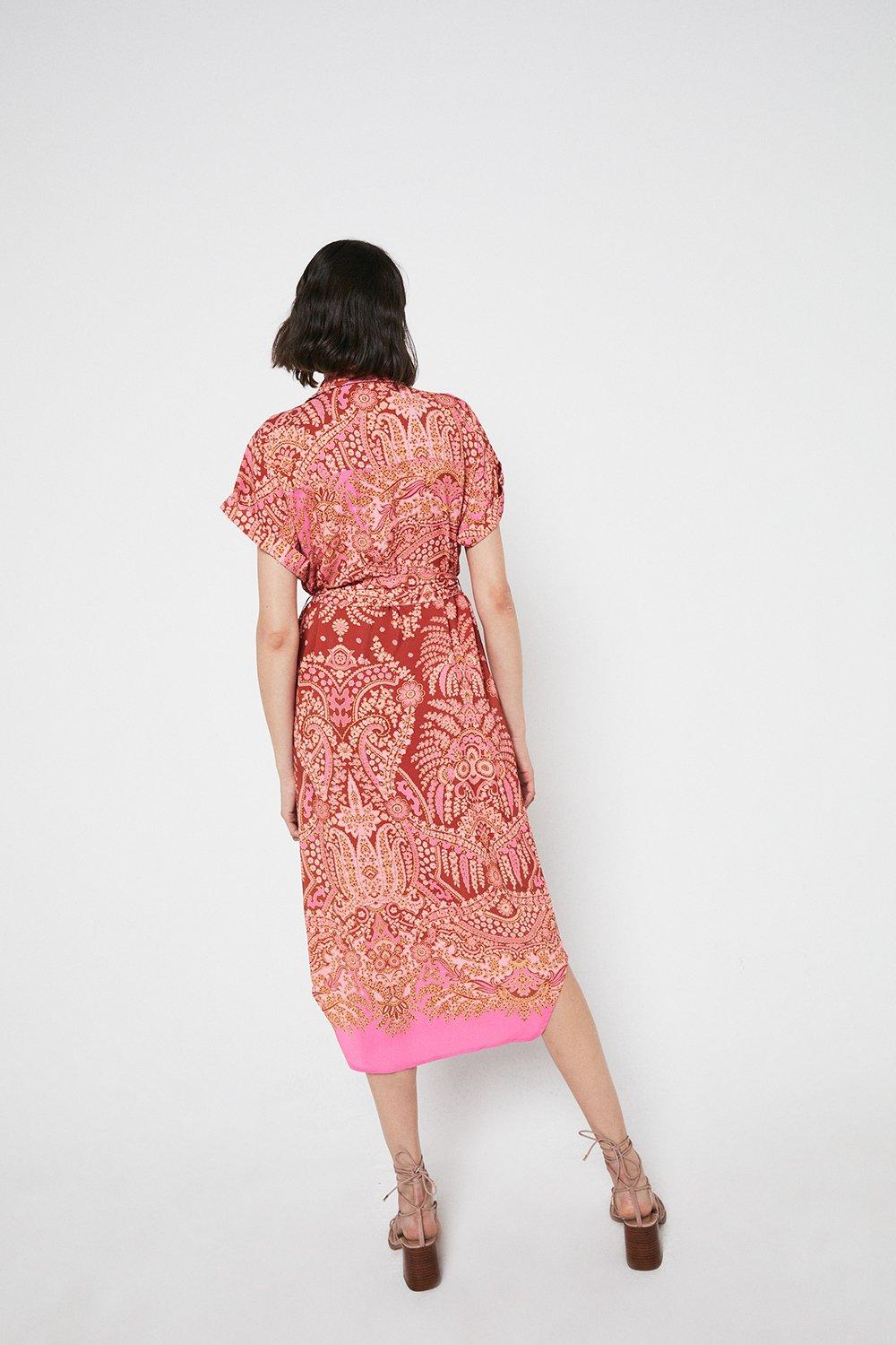 warehouse paisley shirt dress