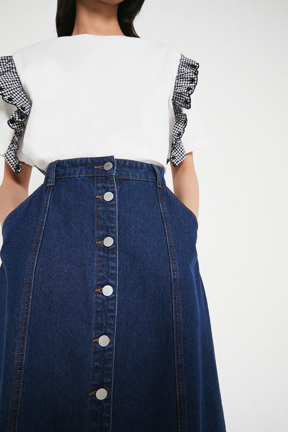 warehouse a line denim skirt