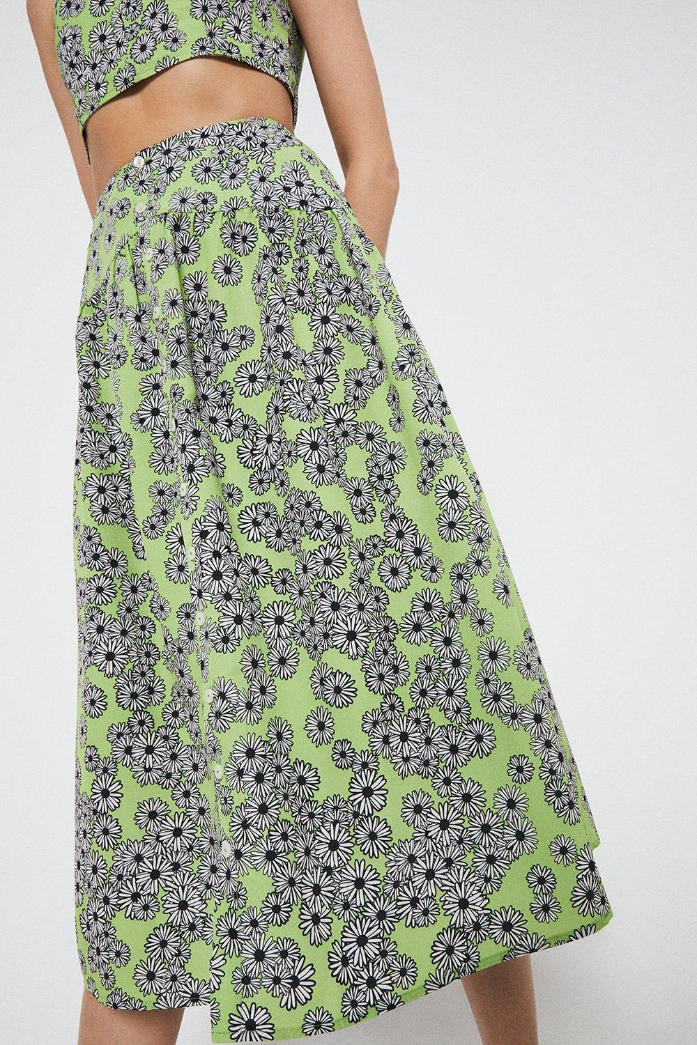 daisy print skirt