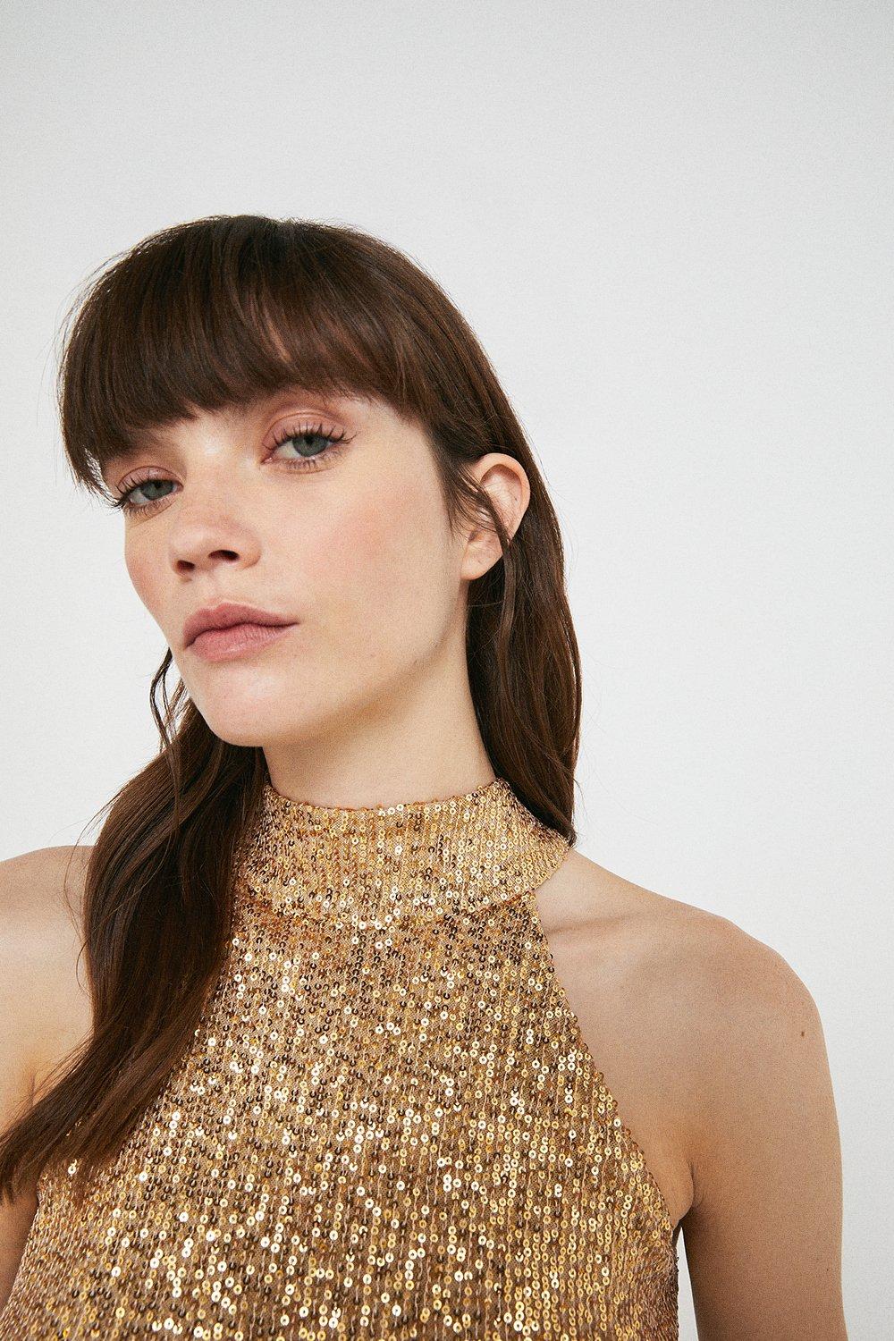 Cumulatief geleidelijk Referendum Sequin Halter Top | Warehouse