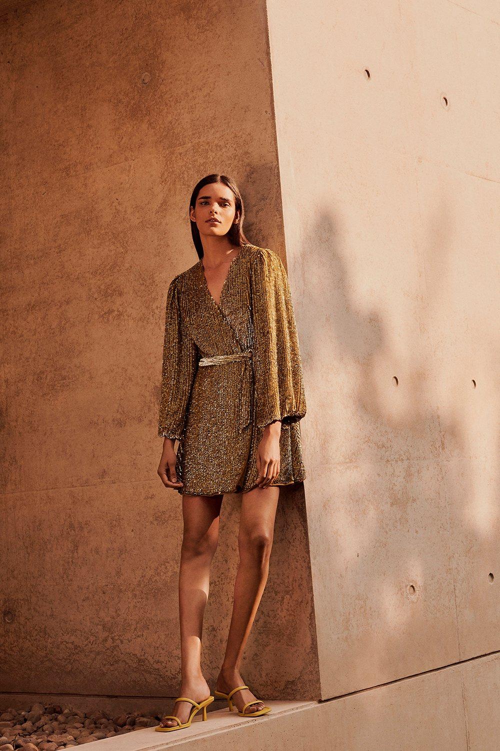 Warehouse bronze hot sale sequin dress