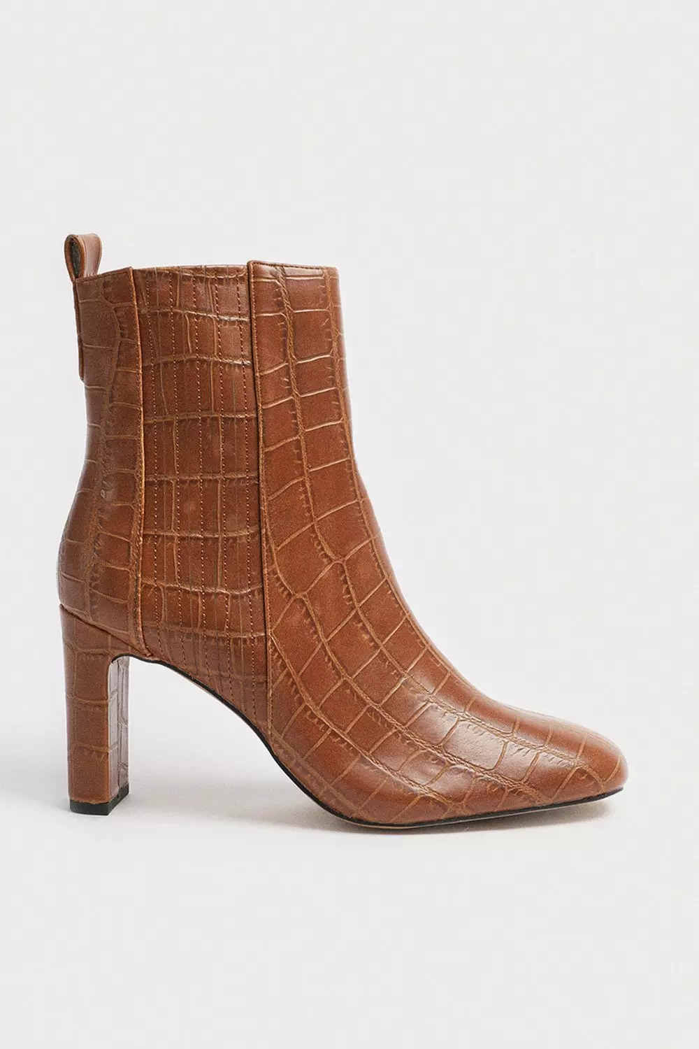 croc heeled ankle boots