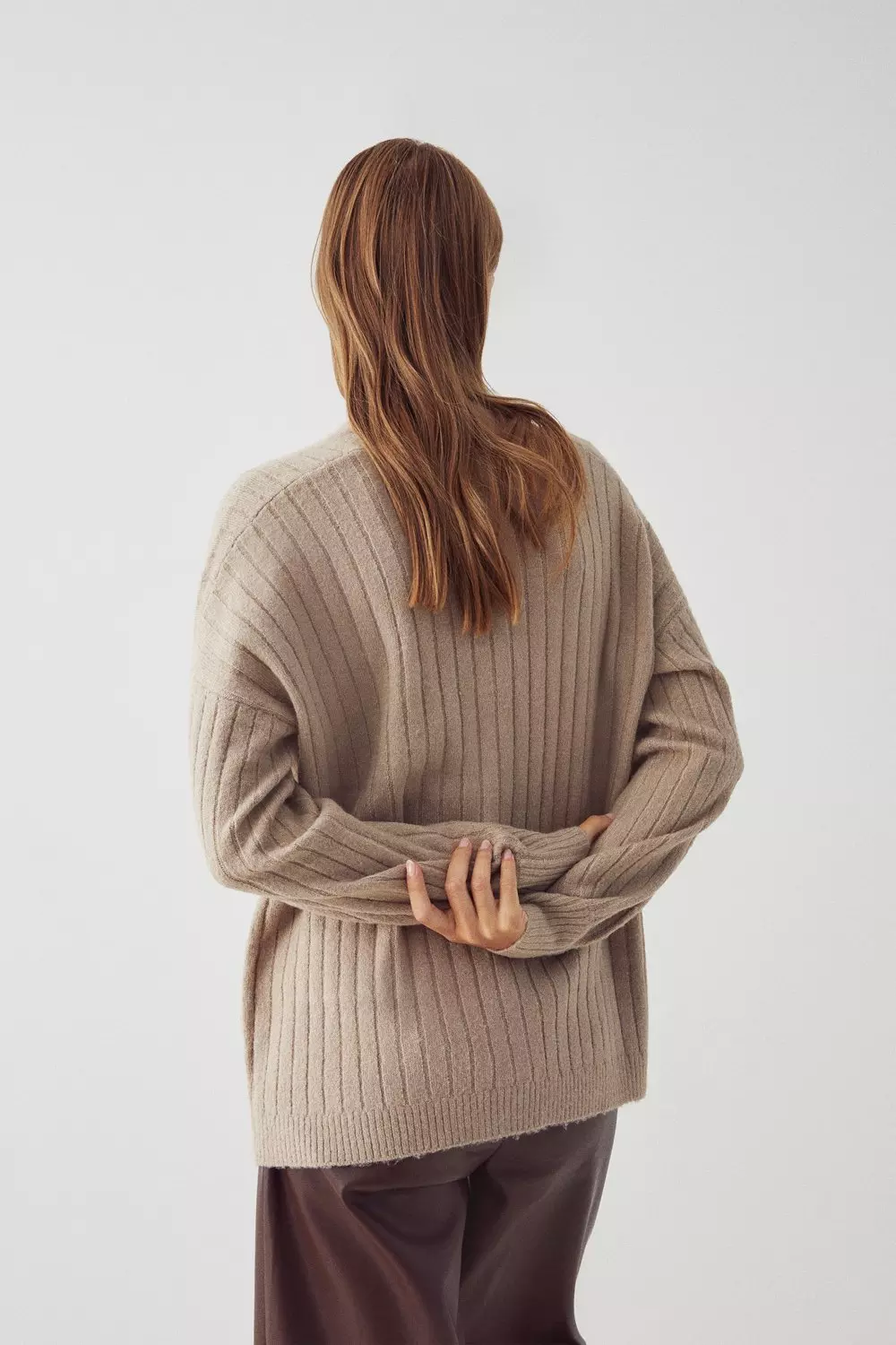 Wide Rib Pocket Detail Knit Cardigan | Warehouse