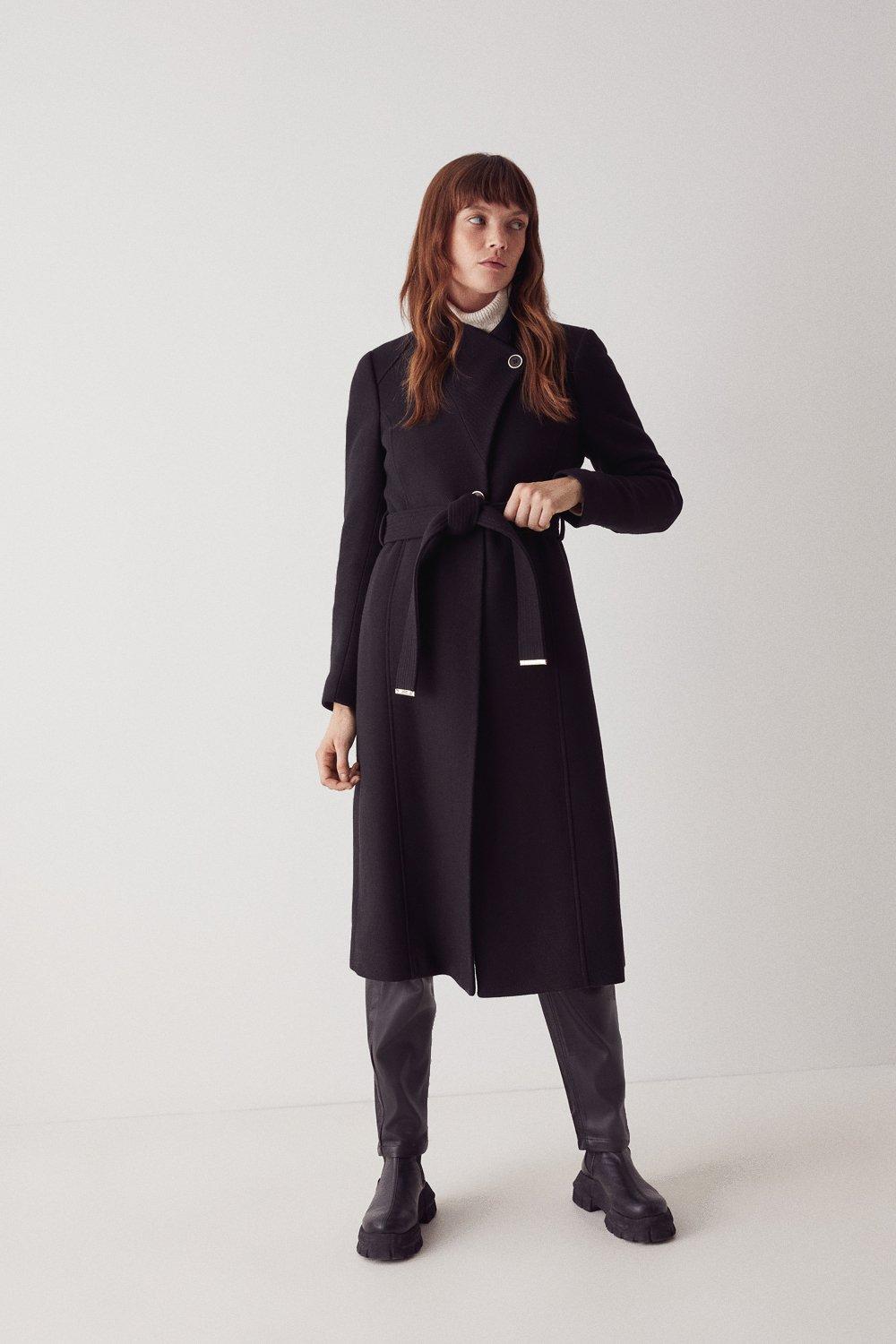 wool blend maxi coat