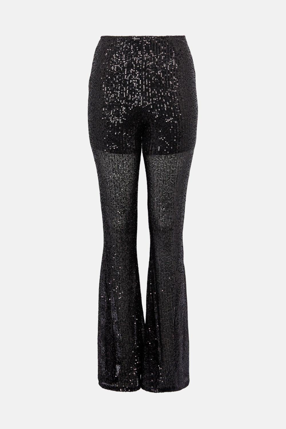 sparkly flared trousers