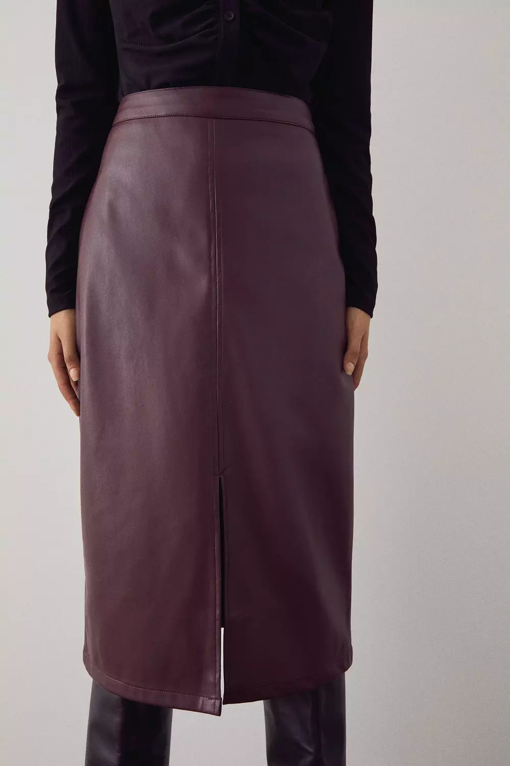 Kel Leather Pencil Skirt