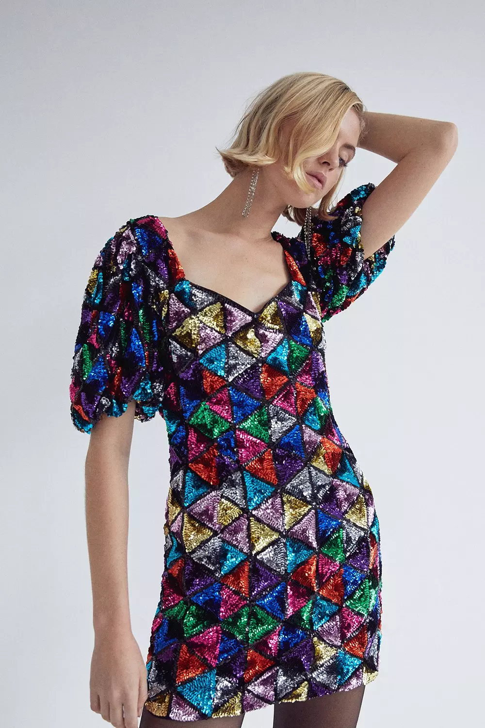 Rainbow Sequin Midi Dress Warehouse | escapeauthority.com