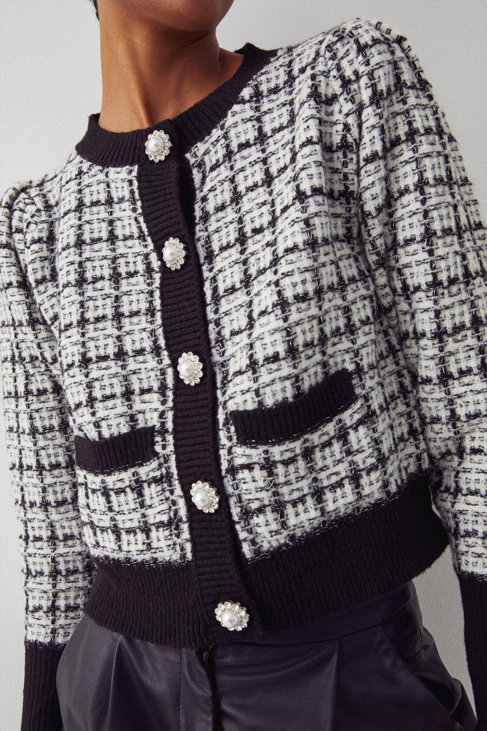 tweed cardigan