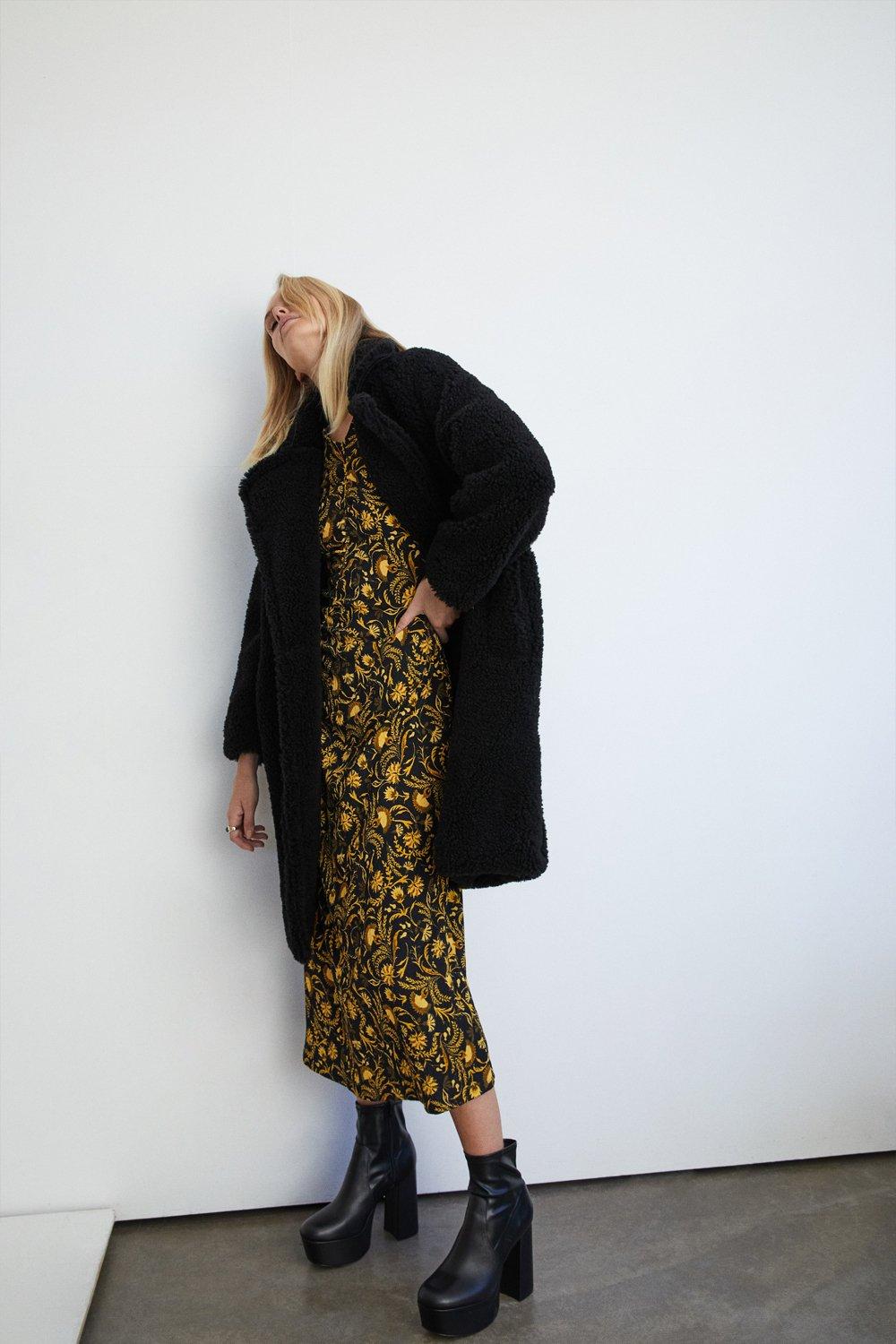 Raglan Double Breasted Fur Coat Warehouse Raglan Utility Jacket Froral