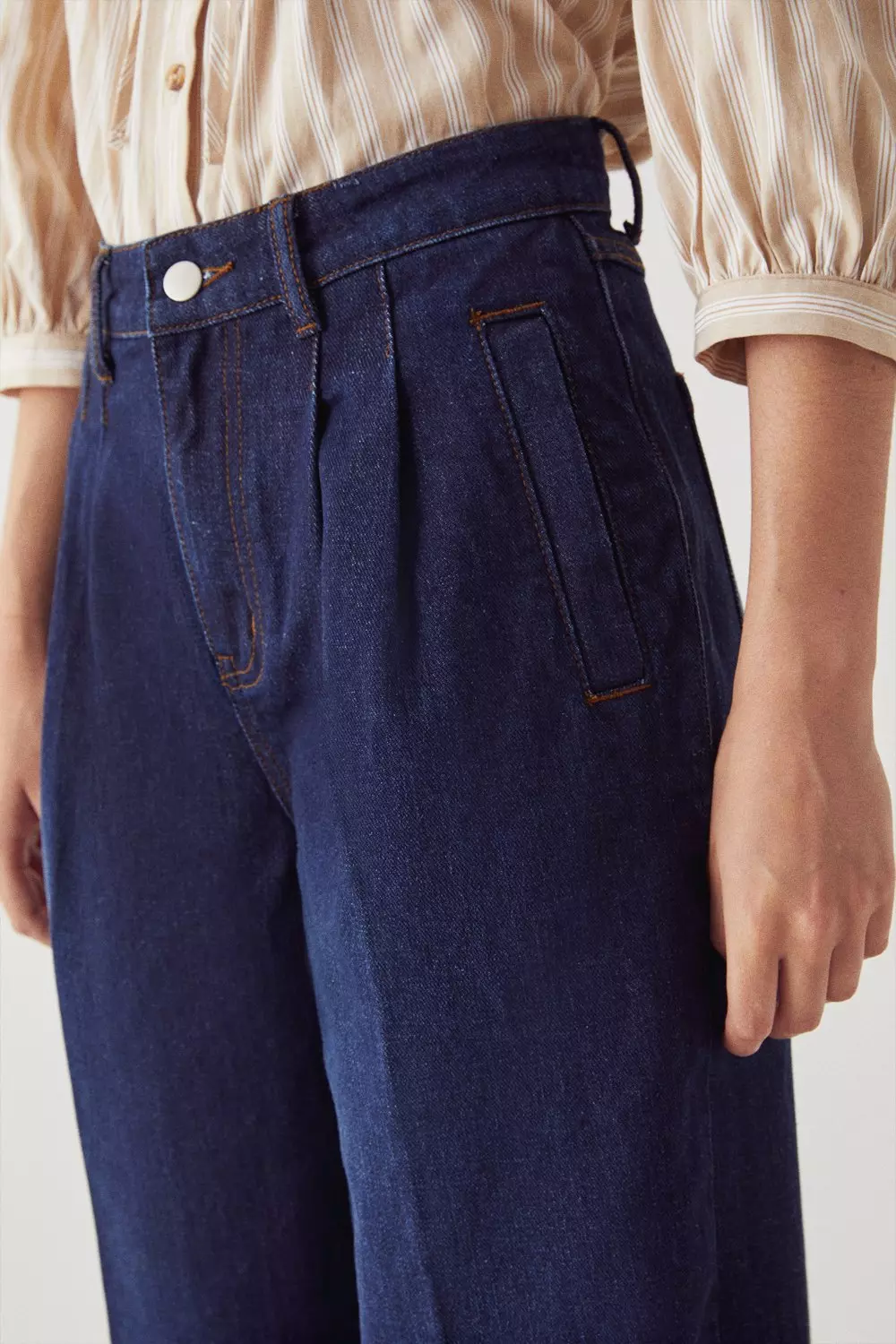 56s Tuck Waist Wide Leg Jeans