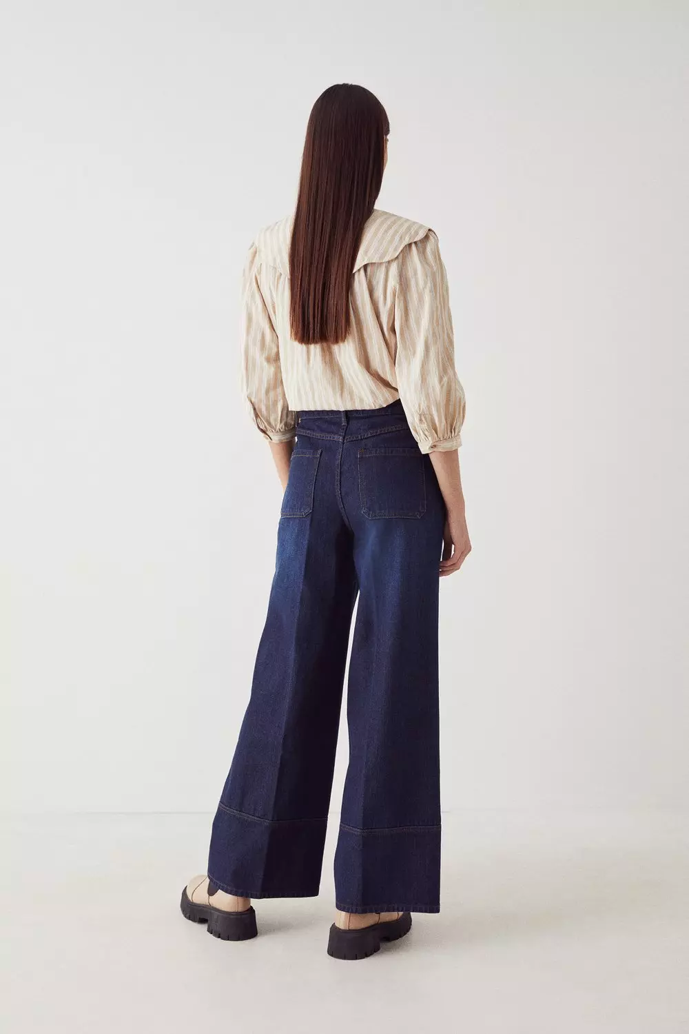 56s Tuck Waist Wide Leg Jeans