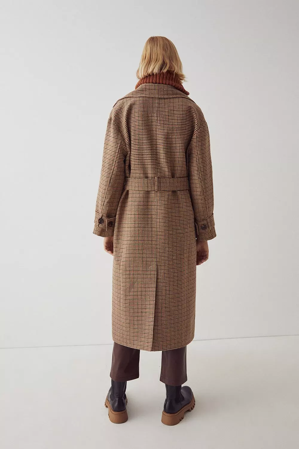 Mini Check Wool Trench Coat