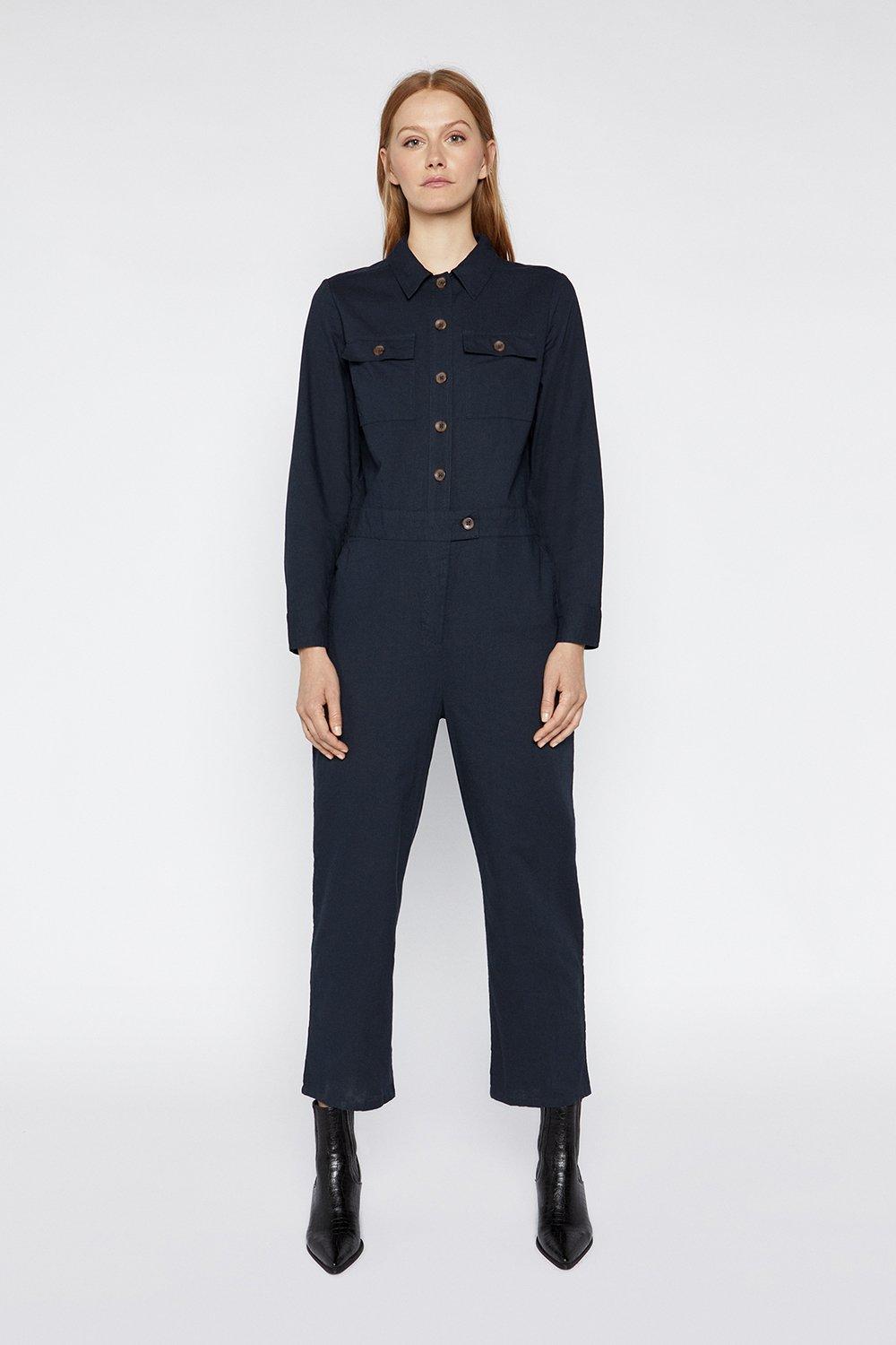 warehouse denim jumpsuit