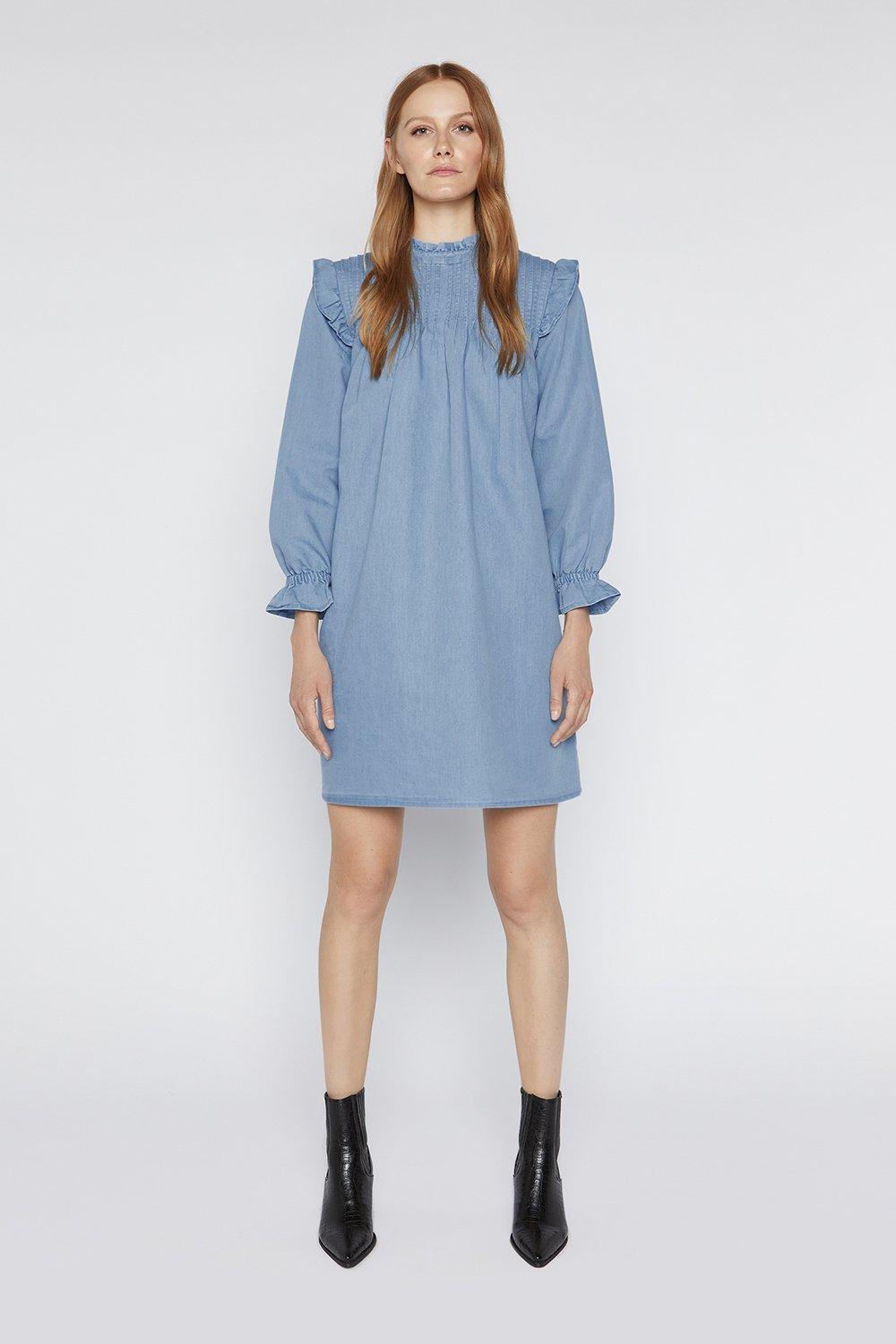 warehouse denim shirt dress