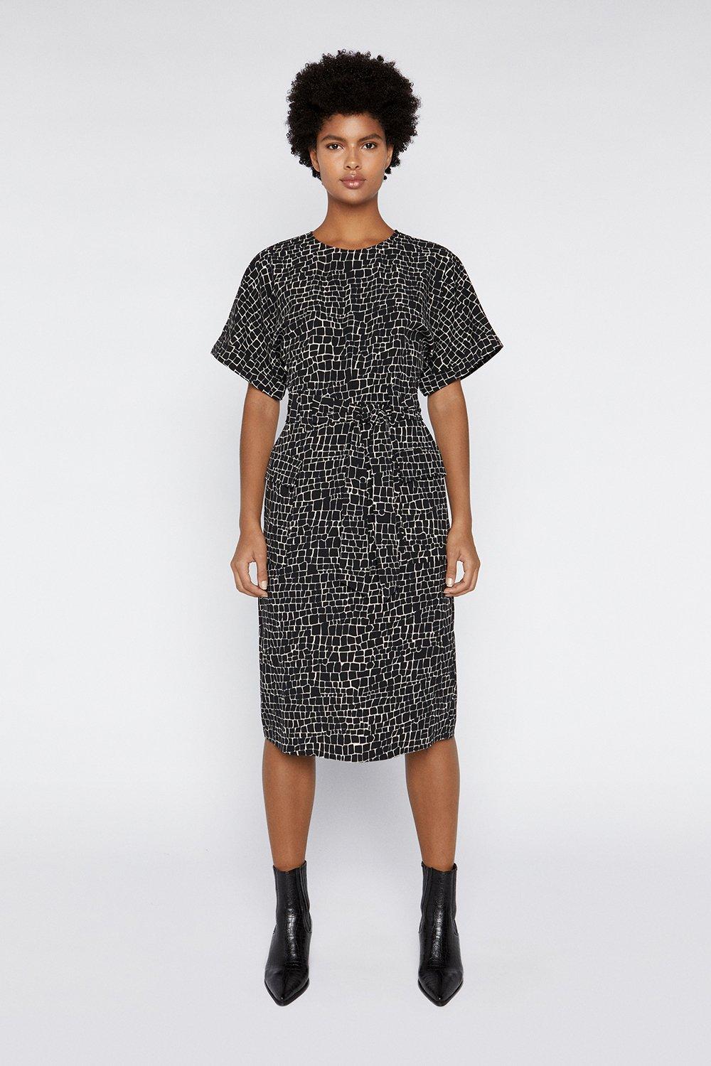 warehouse wrap front shift dress