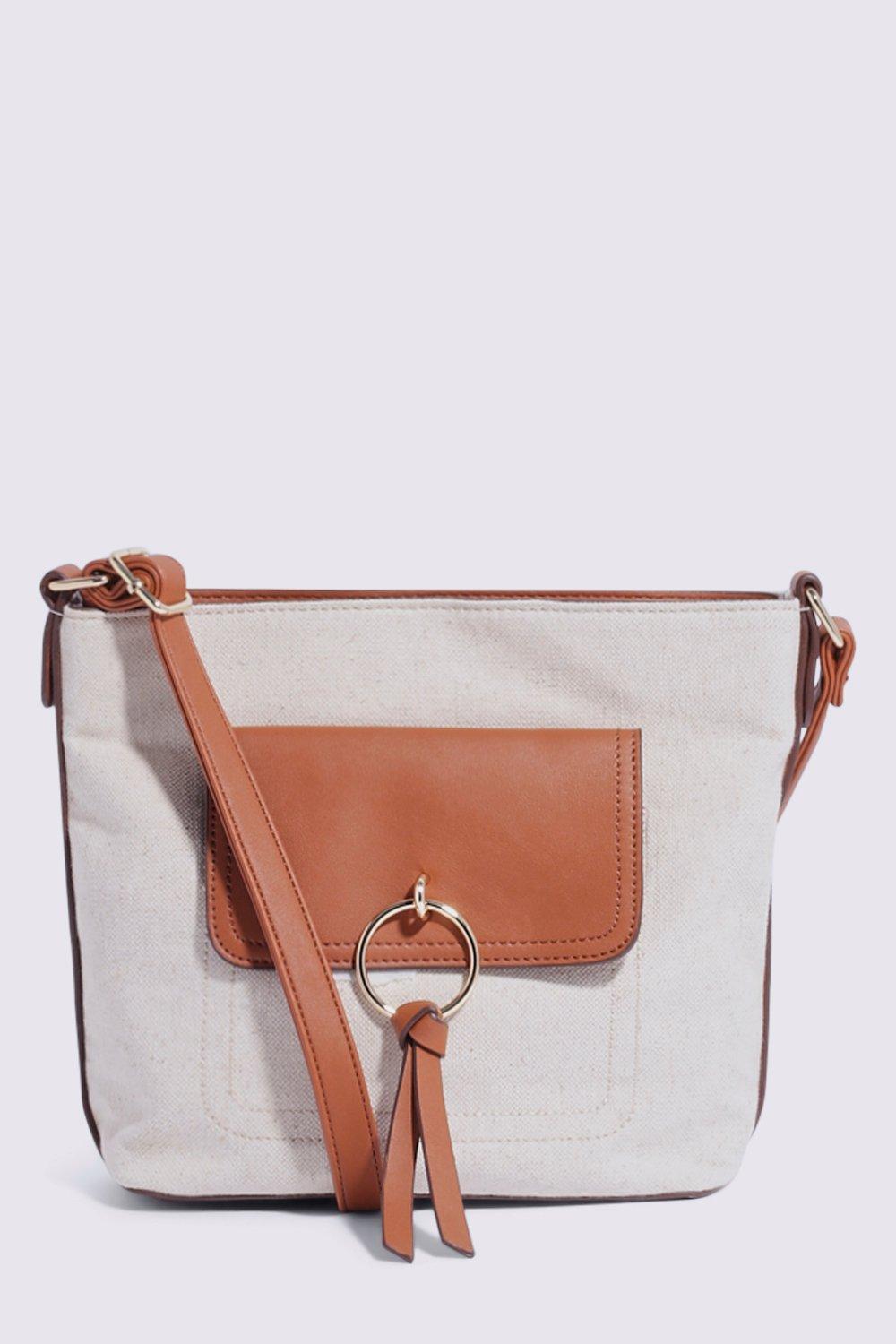 tan over the shoulder handbag