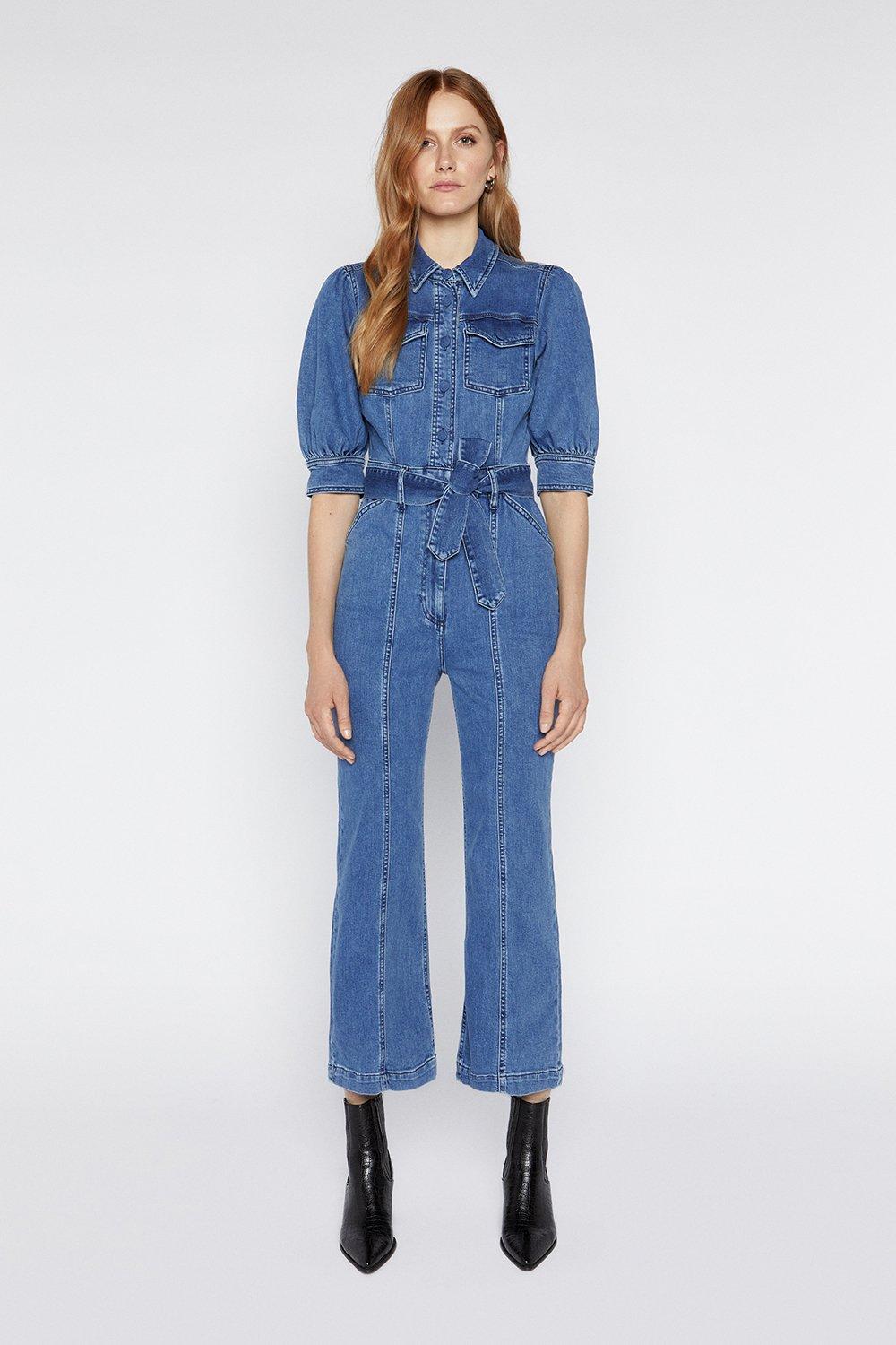 warehouse denim jumpsuit