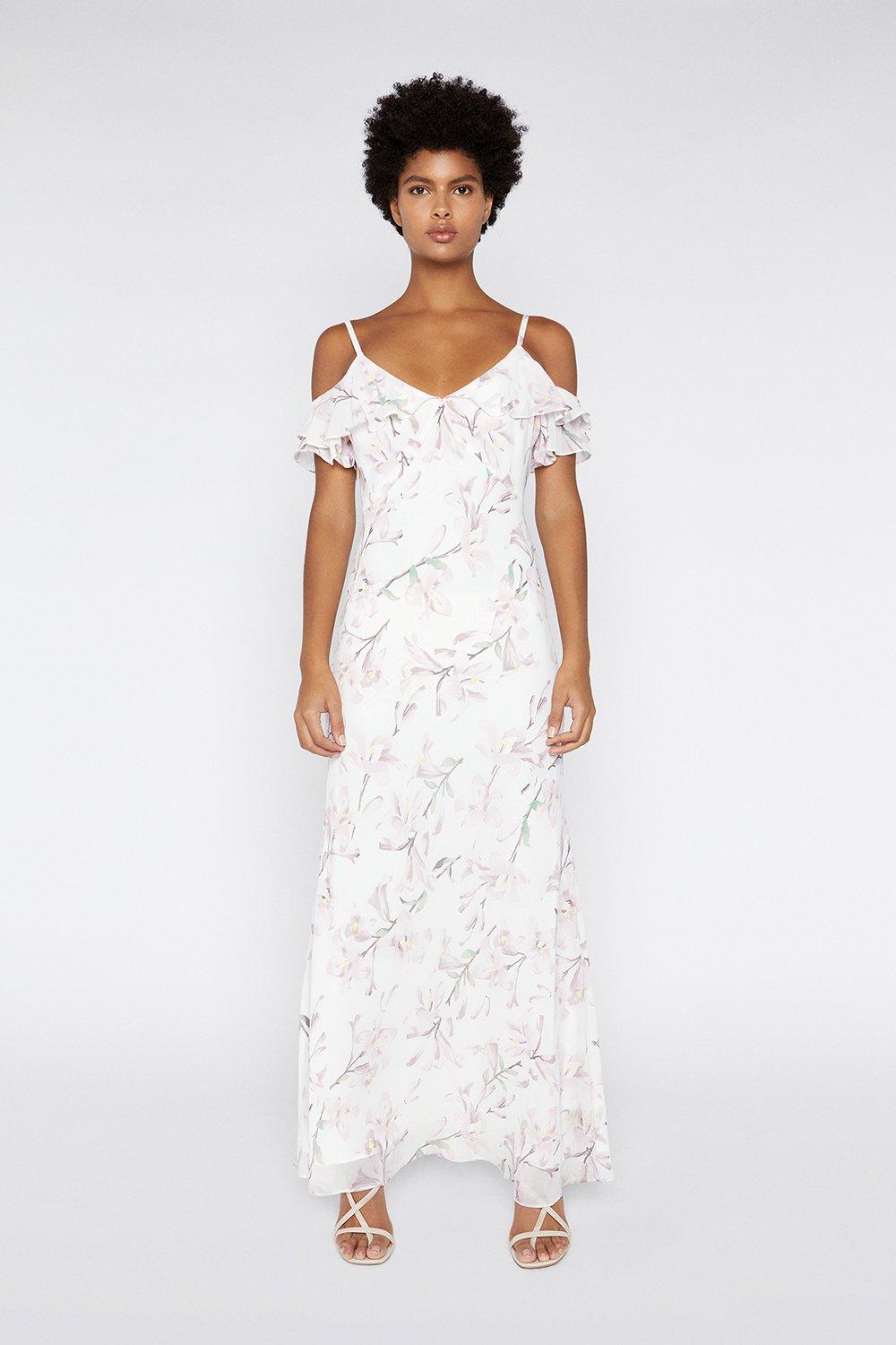 warehouse cold shoulder dress