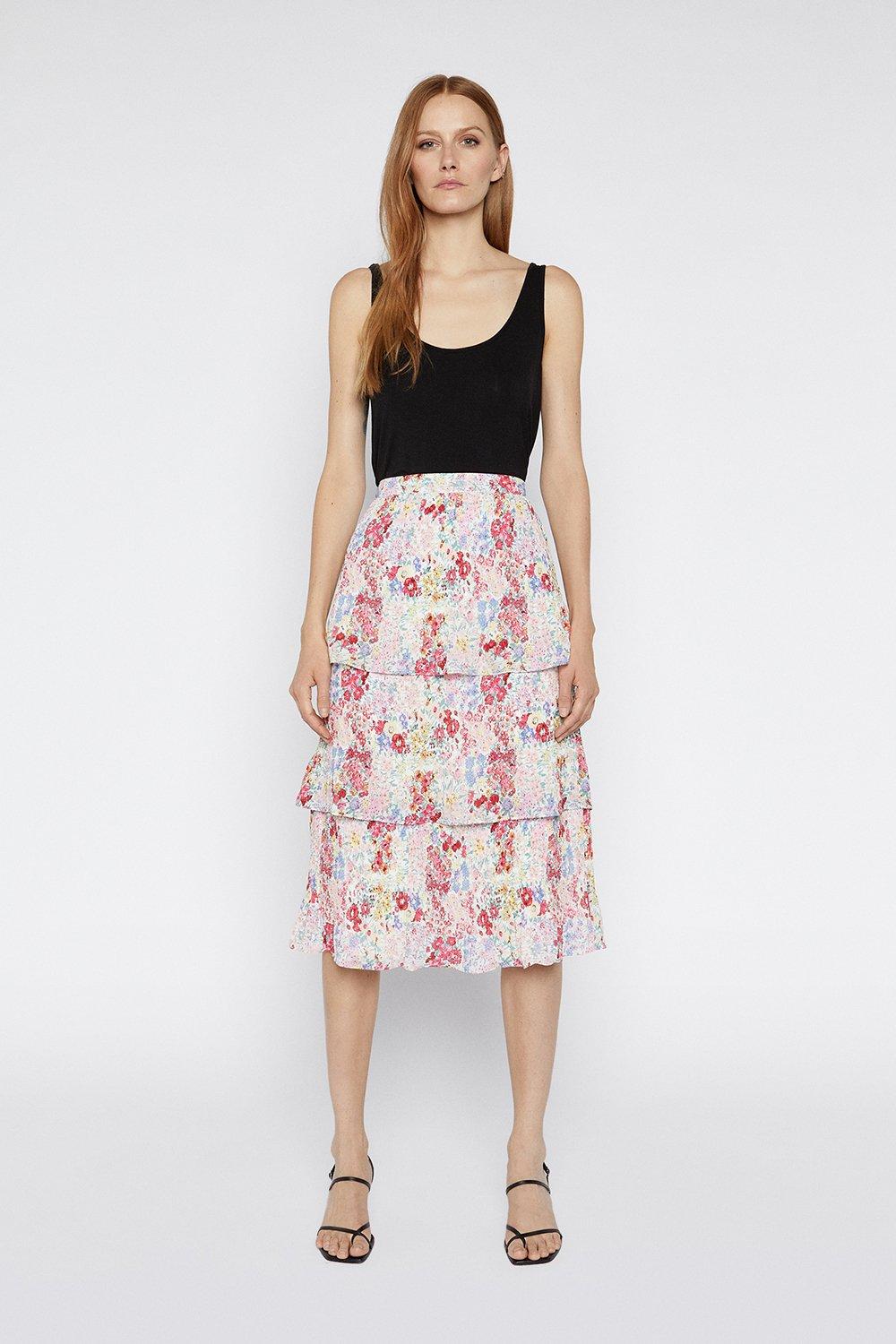 pleated skirt floral