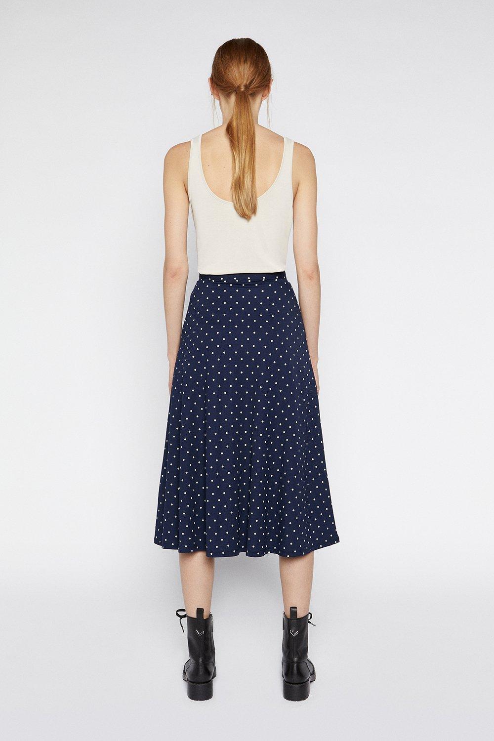 navy spot skirt