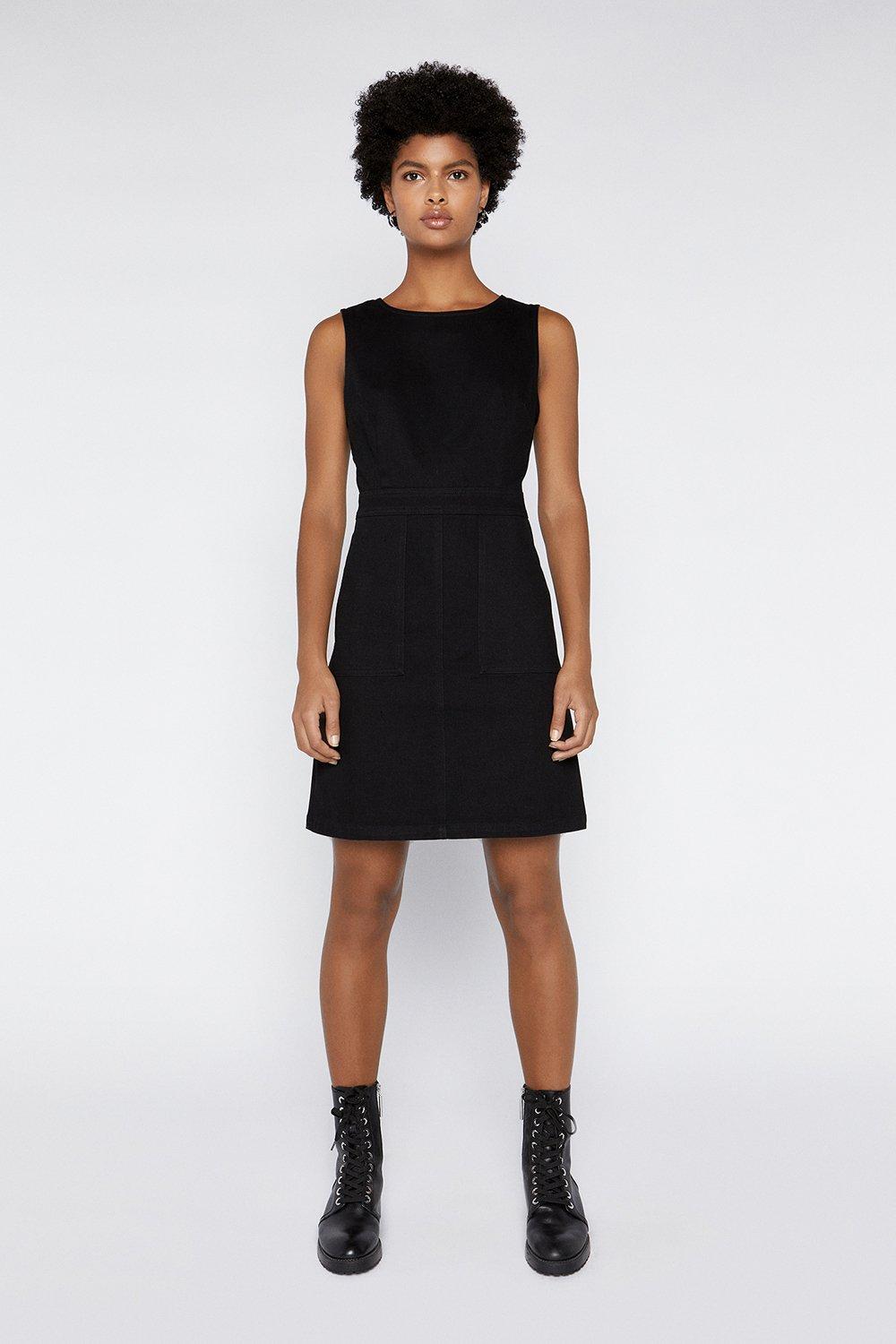 warehouse belted denim dress