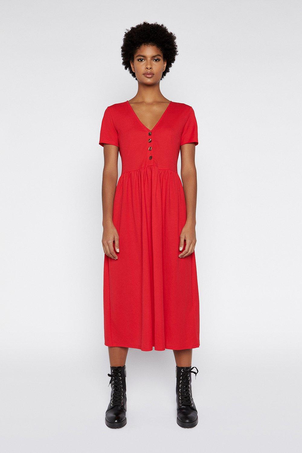 warehouse short sleeve midi dress