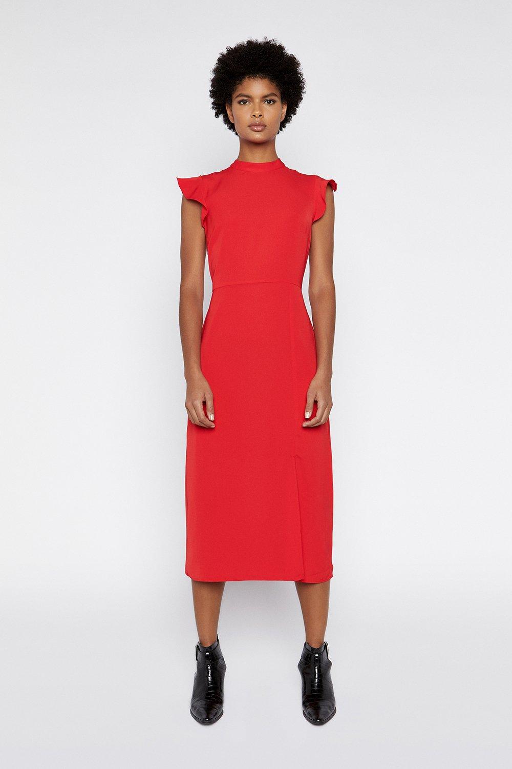 warehouse red spot dress