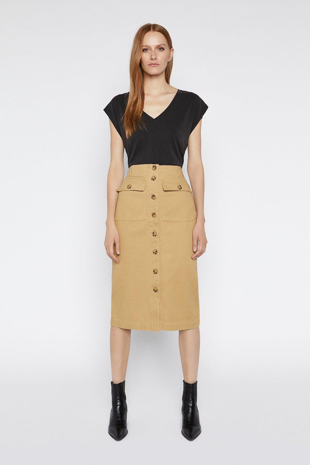 warehouse black denim skirt