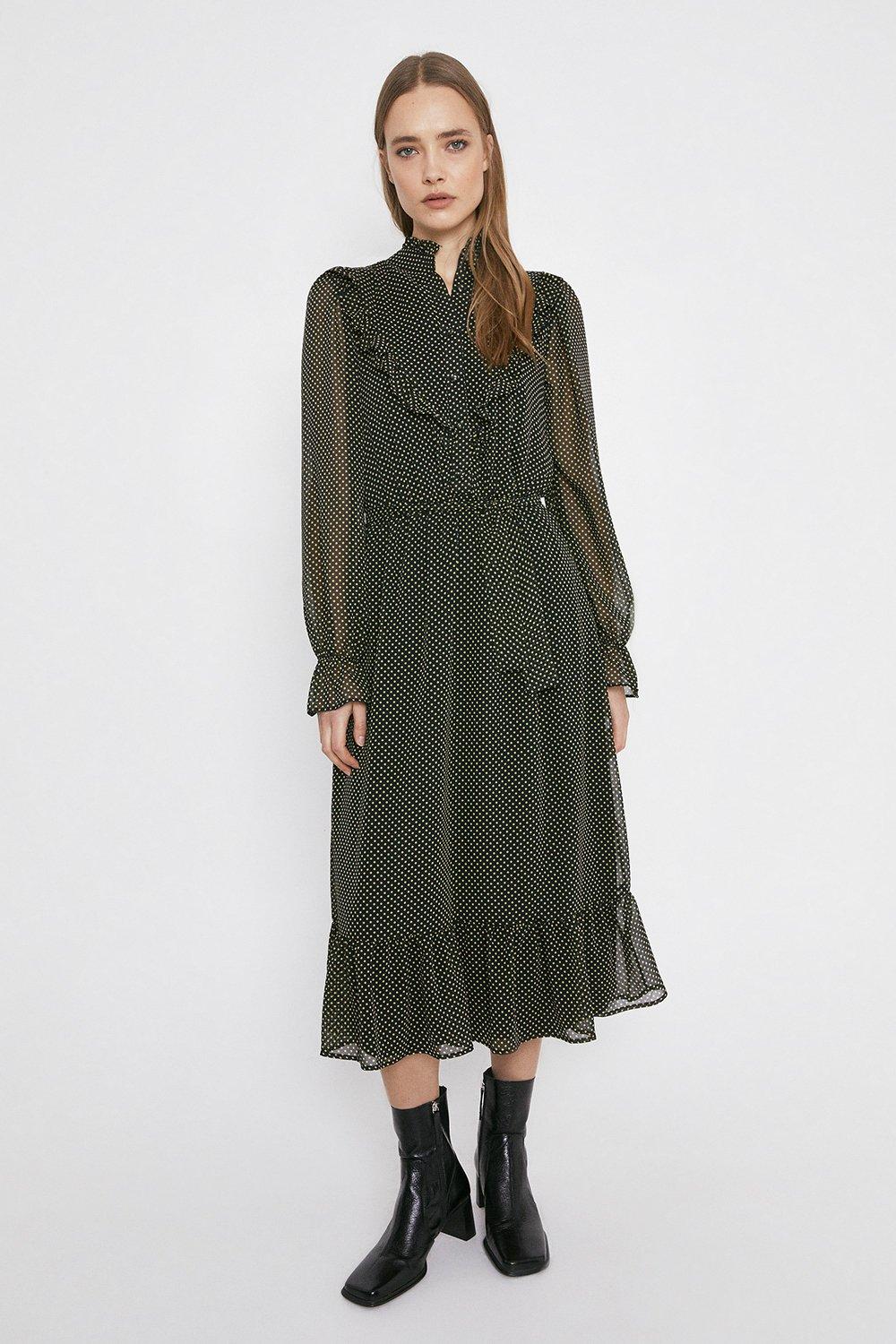 warehouse spot midi dress