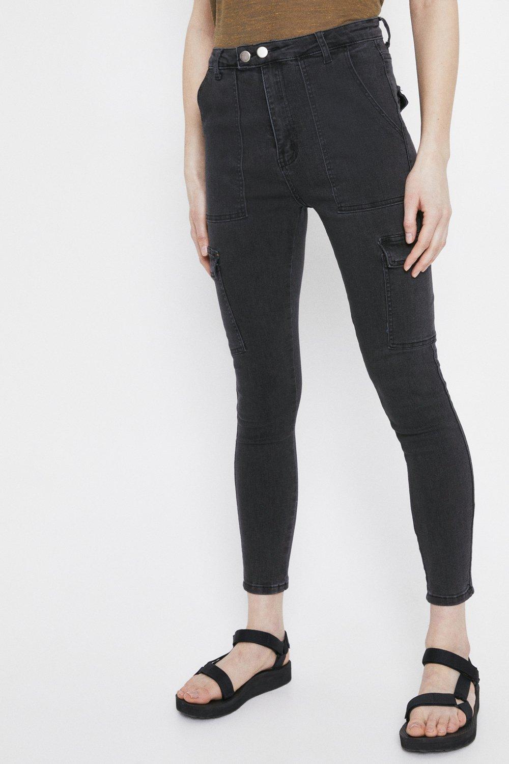 skinny cargo denim jeans