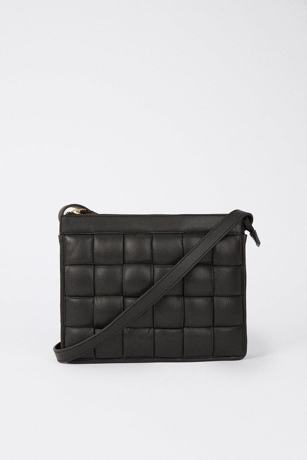 Real Leather Square Weave Bag | Warehouse