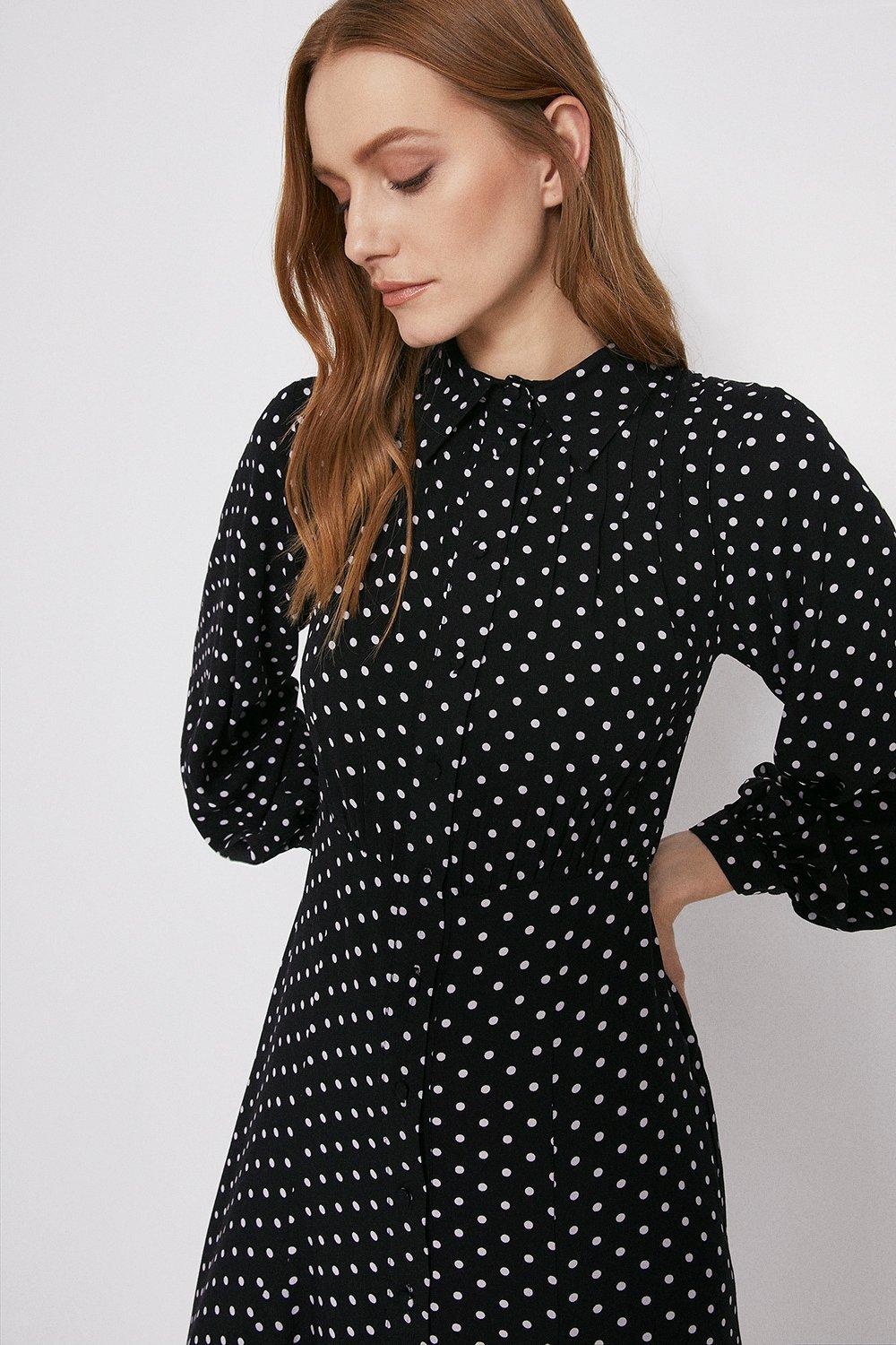 warehouse polka dot shirt dress