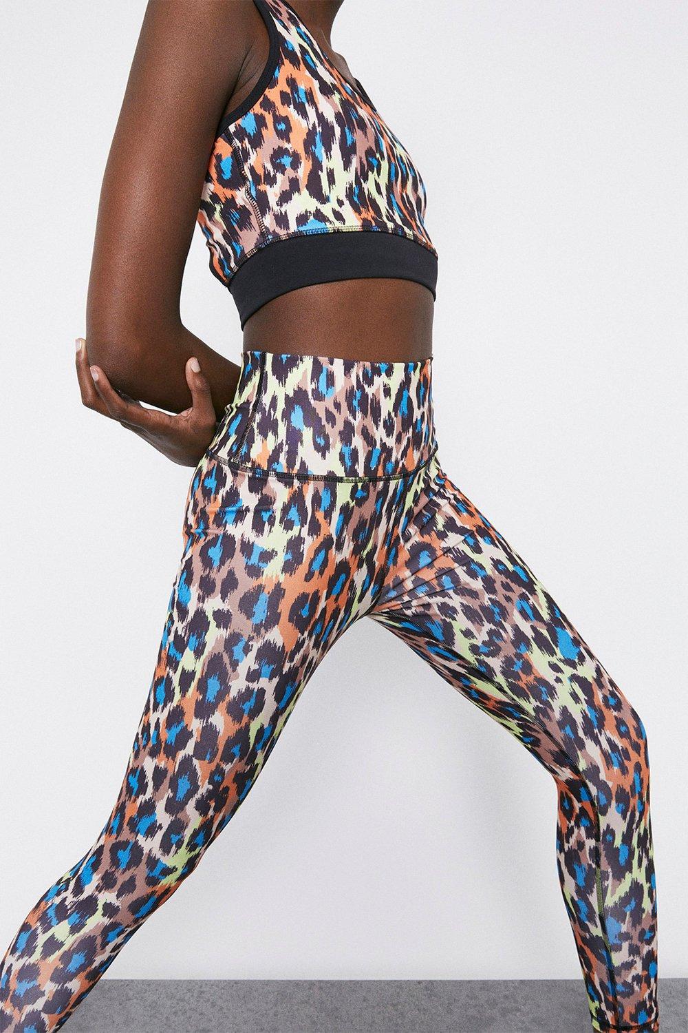 animal print active leggings