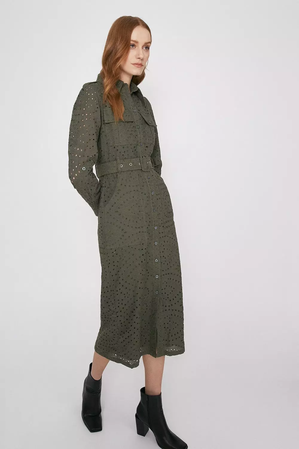 Utility shirt dress store midi