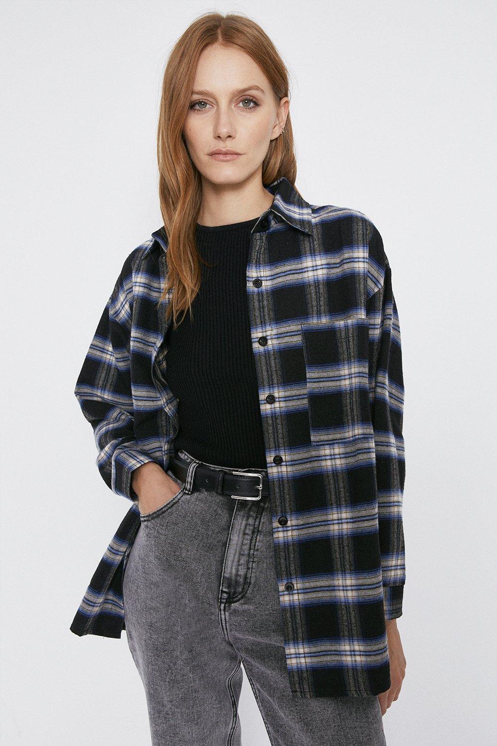 Oversized Check Shirt | Warehouse