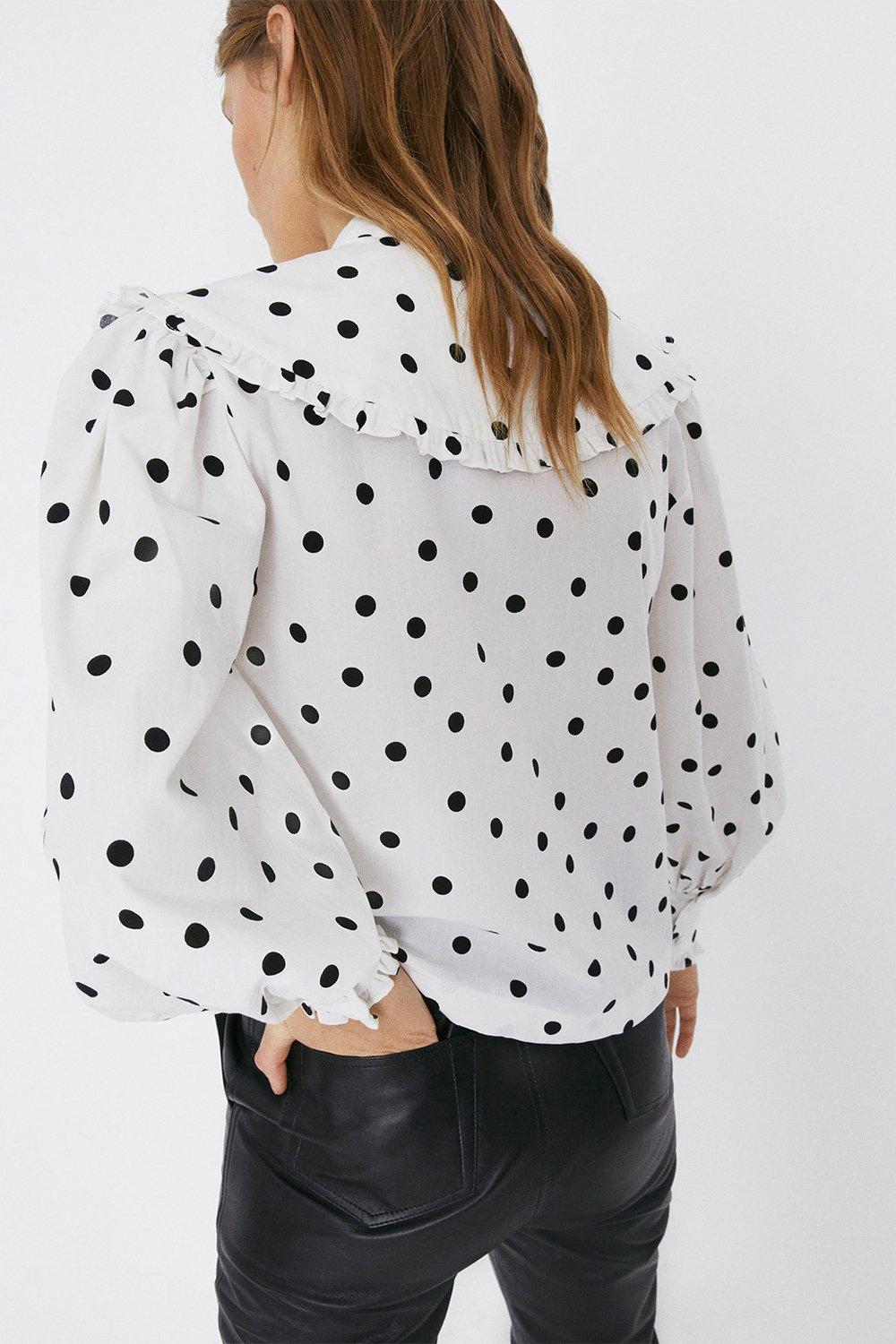 white spot blouse