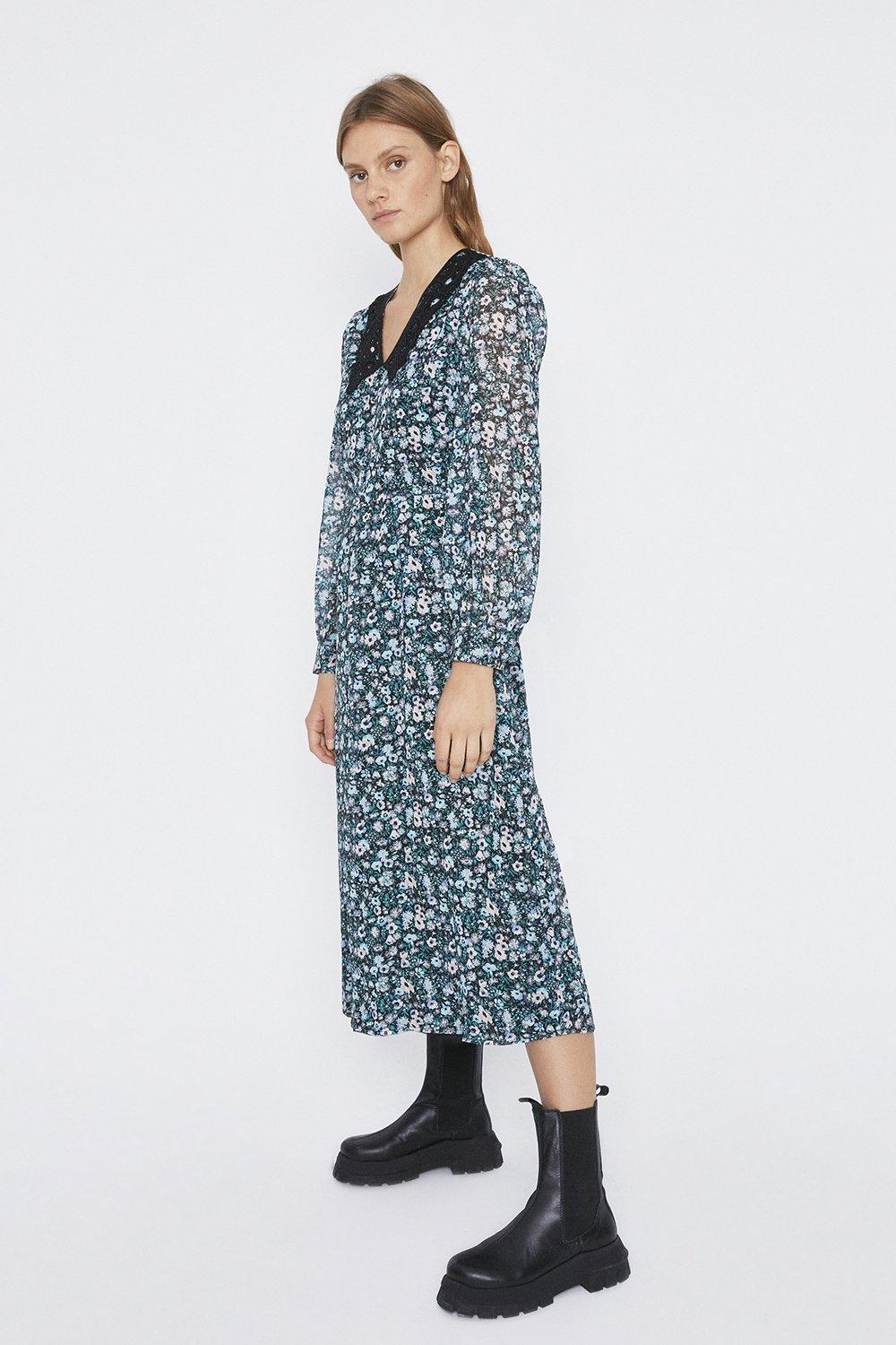 warehouse metallic spot dress
