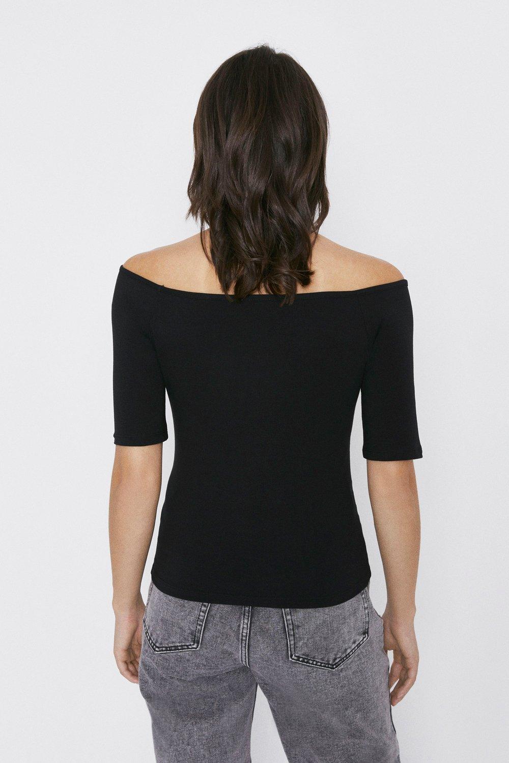 black bardot top short sleeve